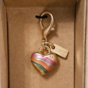 Coach Small Pink heart Charm bag